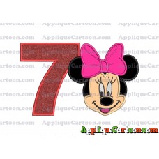 Minnie Mouse Applique 03 Embroidery Design Birthday Number 7