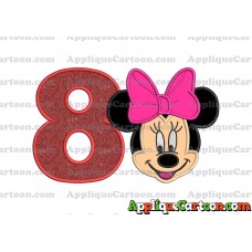 Minnie Mouse Applique 03 Embroidery Design Birthday Number 8