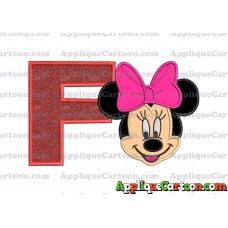 Minnie Mouse Applique 03 Embroidery Design With Alphabet F