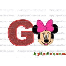 Minnie Mouse Applique 03 Embroidery Design With Alphabet G
