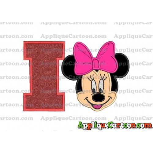 Minnie Mouse Applique 03 Embroidery Design With Alphabet I