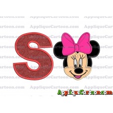 Minnie Mouse Applique 03 Embroidery Design With Alphabet S