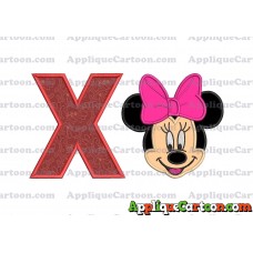 Minnie Mouse Applique 03 Embroidery Design With Alphabet X