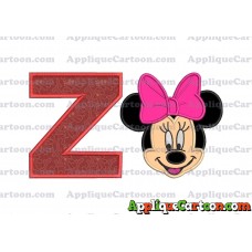 Minnie Mouse Applique 03 Embroidery Design With Alphabet Z