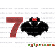 Minnie Mouse Bat Applique Embroidery Design Birthday Number 7