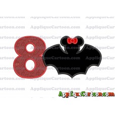 Minnie Mouse Bat Applique Embroidery Design Birthday Number 8