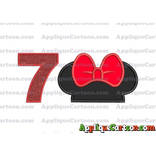 Minnie Mouse Ears Applique 01 Embroidery Design Birthday Number 7