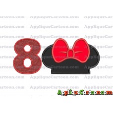 Minnie Mouse Ears Applique 01 Embroidery Design Birthday Number 8