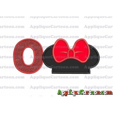 Minnie Mouse Ears Applique 01 Embroidery Design With Alphabet O