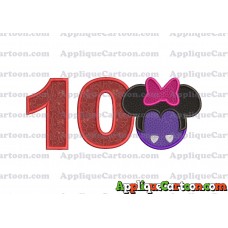 Minnie Mouse Halloween 02 Applique Design Birthday Number 10