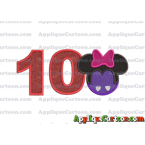 Minnie Mouse Halloween 02 Applique Design Birthday Number 10