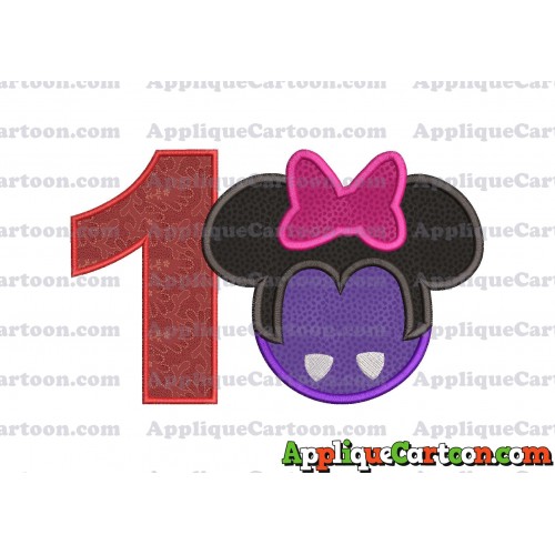 Minnie Mouse Halloween 02 Applique Design Birthday Number 1