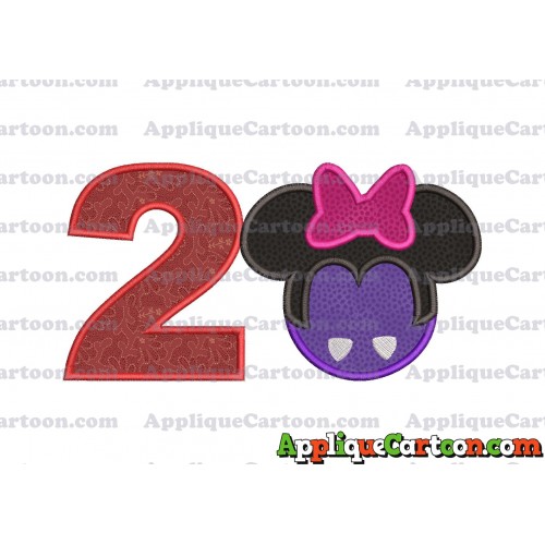 Minnie Mouse Halloween 02 Applique Design Birthday Number 2