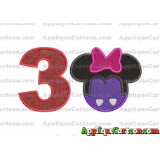Minnie Mouse Halloween 02 Applique Design Birthday Number 3