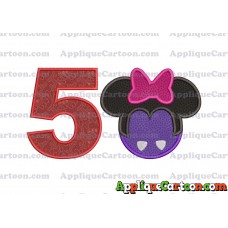 Minnie Mouse Halloween 02 Applique Design Birthday Number 5