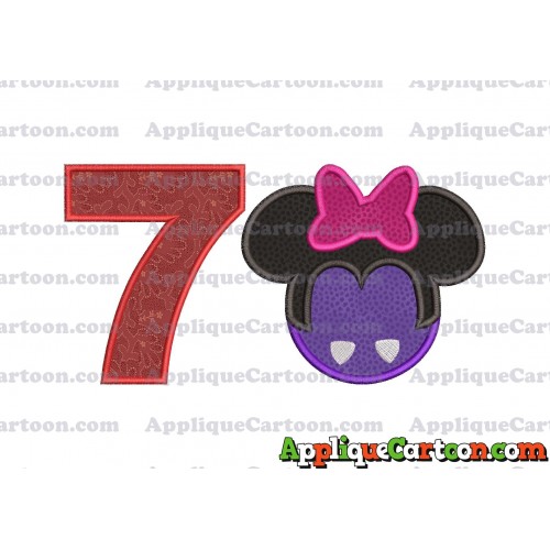 Minnie Mouse Halloween 02 Applique Design Birthday Number 7