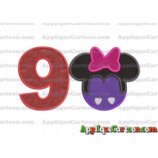 Minnie Mouse Halloween 02 Applique Design Birthday Number 9