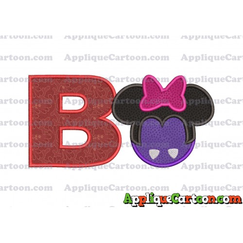Minnie Mouse Halloween 02 Applique Design With Alphabet B