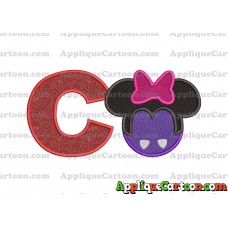 Minnie Mouse Halloween 02 Applique Design With Alphabet C