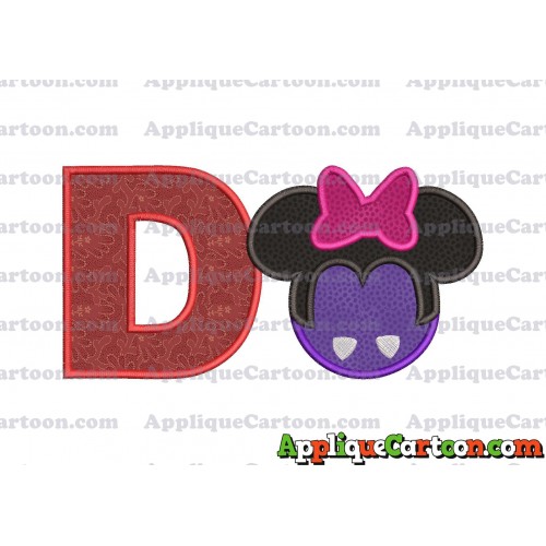 Minnie Mouse Halloween 02 Applique Design With Alphabet D