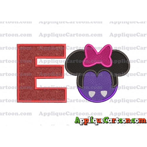 Minnie Mouse Halloween 02 Applique Design With Alphabet E