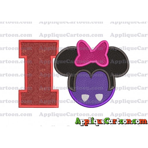 Minnie Mouse Halloween 02 Applique Design With Alphabet I