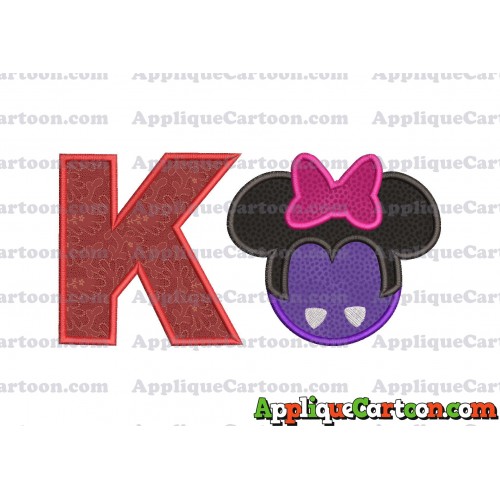 Minnie Mouse Halloween 02 Applique Design With Alphabet K