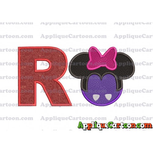 Minnie Mouse Halloween 02 Applique Design With Alphabet R