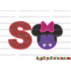 Minnie Mouse Halloween 02 Applique Design With Alphabet S