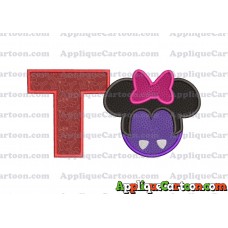 Minnie Mouse Halloween 02 Applique Design With Alphabet T