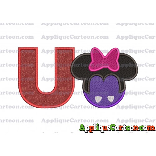 Minnie Mouse Halloween 02 Applique Design With Alphabet U