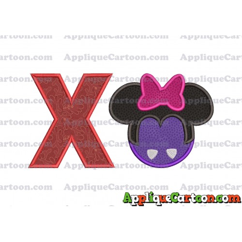 Minnie Mouse Halloween 02 Applique Design With Alphabet X