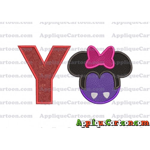 Minnie Mouse Halloween 02 Applique Design With Alphabet Y
