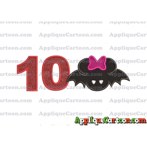 Minnie Mouse Halloween Applique Design Birthday Number 10