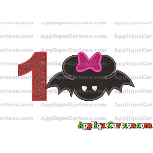 Minnie Mouse Halloween Applique Design Birthday Number 1