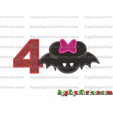 Minnie Mouse Halloween Applique Design Birthday Number 4