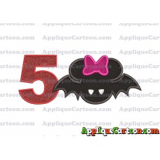 Minnie Mouse Halloween Applique Design Birthday Number 5