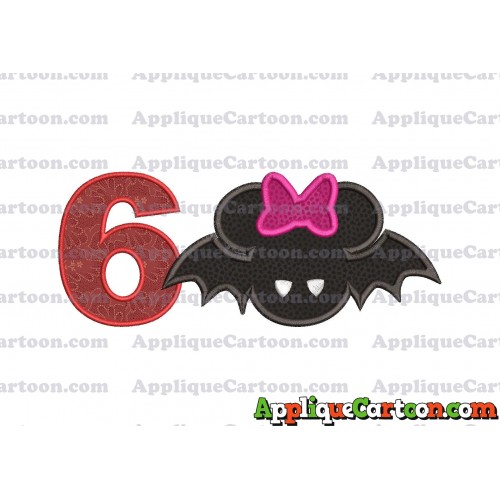Minnie Mouse Halloween Applique Design Birthday Number 6