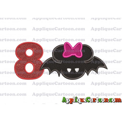 Minnie Mouse Halloween Applique Design Birthday Number 8