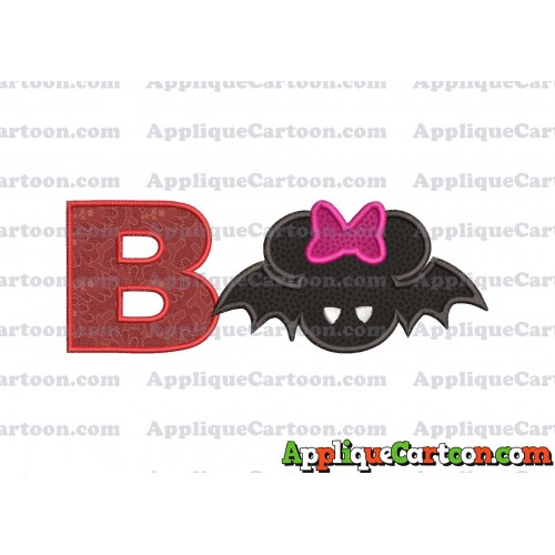 Minnie Mouse Halloween Applique Design With Alphabet B
