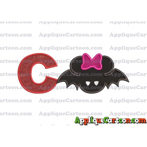 Minnie Mouse Halloween Applique Design With Alphabet C