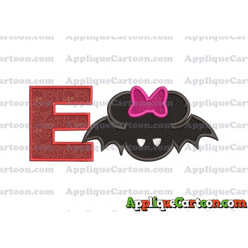 Minnie Mouse Halloween Applique Design With Alphabet E