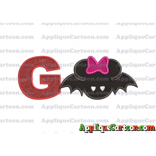 Minnie Mouse Halloween Applique Design With Alphabet G