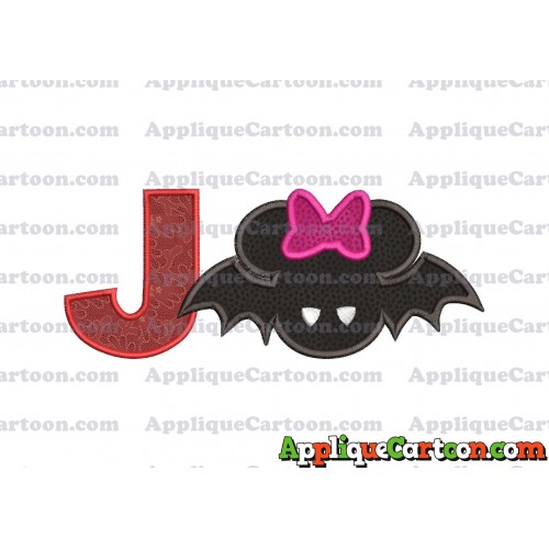 Minnie Mouse Halloween Applique Design With Alphabet J