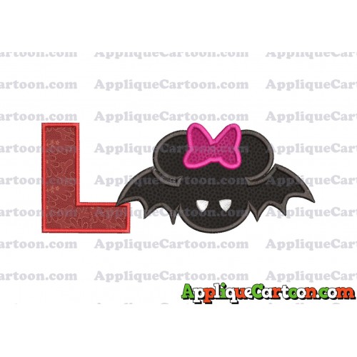 Minnie Mouse Halloween Applique Design With Alphabet L
