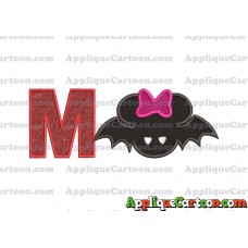 Minnie Mouse Halloween Applique Design With Alphabet M