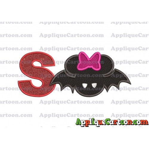 Minnie Mouse Halloween Applique Design With Alphabet S