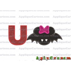 Minnie Mouse Halloween Applique Design With Alphabet U