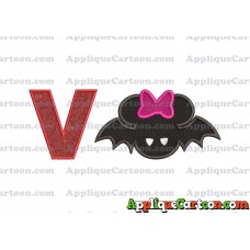 Minnie Mouse Halloween Applique Design With Alphabet V