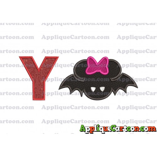 Minnie Mouse Halloween Applique Design With Alphabet Y